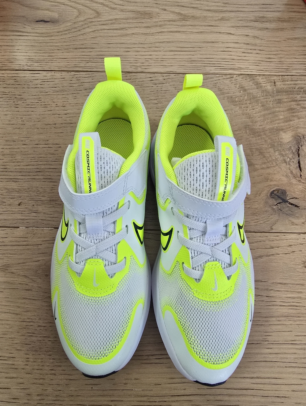 New Nike Kids Sneakers in Neon Yellow and White